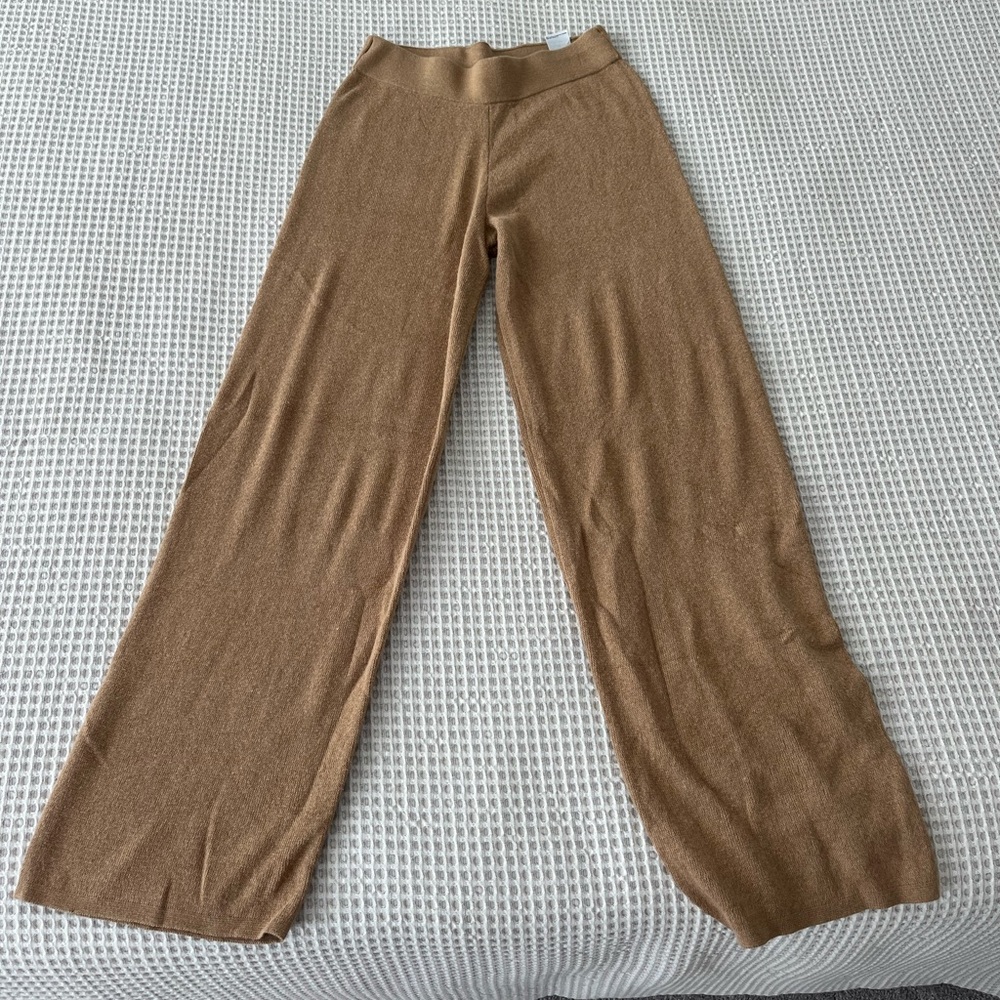 Banana Republic Tan Knit Wide Leg Pants